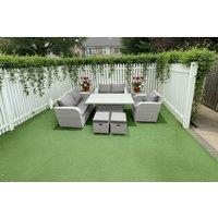 Modern 7-Seater Rattan Recliner Garden Dining Set with Rising Table