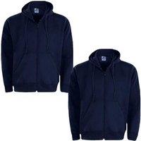 2 Pack Men'S Full-Zip Fleece Hoodies - Soft Poly-Cotton, Casual Streetwear Essential