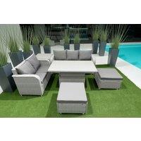Rattan Outdoor Sofa Dining Set with Lifting Table
