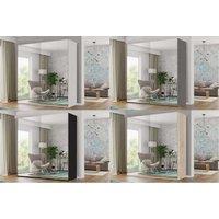 Full Mirror Door Wardrobe In White/Black/Grey Colors With 2 Sizes