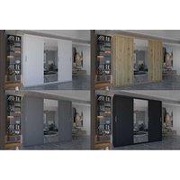 Osaka Triple Sliding Wardrobe With Single Mirror Door In 6 Colors