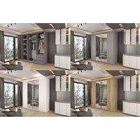 Noda Sliding Door Wardrobe White,Grey,Votan In 150Cm,200Cm Sizes