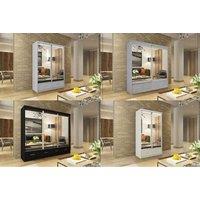 Farren Sliding Door Wardrobe White,Black,Grey Colors With 4 Sizes