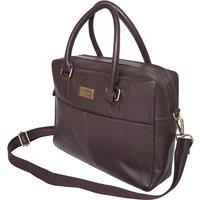 Unisex Brown Leather Laptop Bag - Durable & Stylish