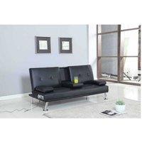 Faux Leather Sofa Bed With Bluetooth Speakers