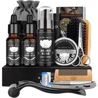 Beard Grooming Kit for Men - All-in-One Beard Care Set with Natural Oils & Travel Bag
