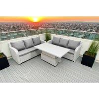 Weather-Resistant Rattan 6-Seater Sofa Set With Adjustable Table