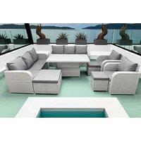 Pe Rattan 11-Seater Recliner Lifting Dining Set
