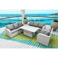 Pe Rattan 7-Seater Reclining Sofa Set With Lifting Table