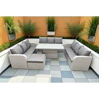 10-Seater Rattan Outdoor Sofa Set With Lifting Table