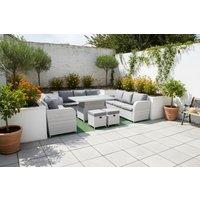11-Seater Weatherproof Rattan Garden Sofa Set with Adjustable Dining Table