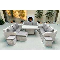12-Seater Rattan Garden Sofa Set With Adjustable Table