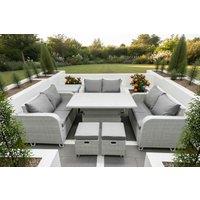 Rattan 8-Seater Weather-Resistant Garden Lounge & Dining Set with Lifting Table