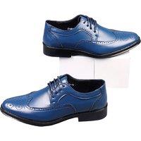 Men'S Formal Oxford Faux Leather Brogue Shoes - Classic Dress Footwear