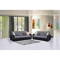 Shiter Fabric Storage Sofa Bed In Grey/Black & Full Black Colors