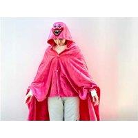 Unisex Pink Huggy Wuggy Inspired Plush Hooded Blanket