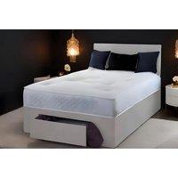 Light Grey Plush Divan Bed With Mattress & Storage
