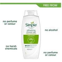 Simple Shower Gel Refreshing, Nourishing, or Sensitive 450-675ml