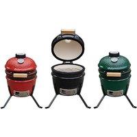 Kamado Egg Ceramic Charcoal BBQ Grill - 13'' Portable Outdoor Grill, Efficient Heat Retention