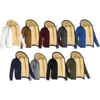 Unisex Grey Men'S Fleece-Lined Padded Parka Jacket - Thermal, Hooded, Lightweight, 6 Sizes, 9 Colours