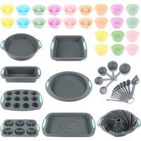 34-Piece Silicone Bakeware Set - Non-Stick, BPA-Free, Easy-Clean Kitchen Essential