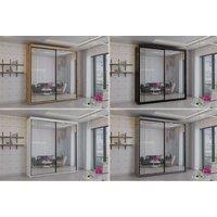 Seelma Sliding Mirror Door Wardrobe - Modern Mirrored Bedroom Storage, Space-Saving, 2 Sizes, 4 Colours