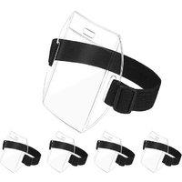 5Pcs Clear Arm Badge Holder With Adjustable Armband