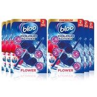 Bloo Antibacterial Toilet Rim Block - Odour Stop, Bluewater Clean, Floral Or Lemon Scent, Pack Of 6/12