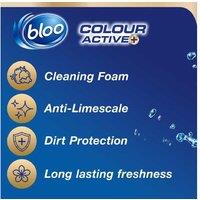 Bloo Colour Active Fresh Flowers Antibacterial Toilet Rim Block - Limescale Protection, Long-Lasting Scent, Pack of 6/12