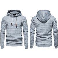Unisex Grey Men'S Casual Waffle Hooded Sweatshirt - 6 Sizes & 4 Colours