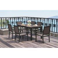 Aluminium 6-Seater Garden Dining Set With Stackable Chairs!