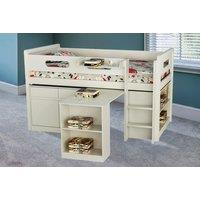 3Ft Trosso White Mid-Sleeper Bed With Storage
