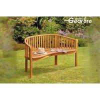Acacia Wood 3-Seater Banana Bench - Curved Outdoor Garden Seat