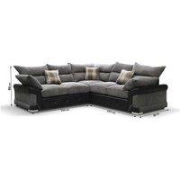 Olten Jambo Cord Corner & 3+2 Black/Grey, Beige/Brown Sofa Set