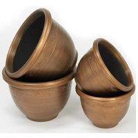 4Pk Antique Effect Bronze Planters