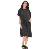 Unisex Black Adult Hooded Poncho Oversized Changing Robes Absorbent Dry Swim