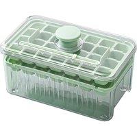 Press Ice Cube Storage Box - Easy-Release, Food-Safe, 28 or 56 Cubes, Sleek Kitchen Accessory