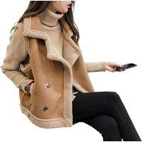 Unisex Brown Thermal Fleece-Lined Faux Suede Parka Jacket - Classic Fit, 6 Sizes, 3 Colours