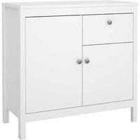 Modern Sideboard 2 Doors 1 Drawer Black White Storage Cabinet Uni