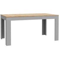 Extendable Dining Table Oak Navy Grey White Wooden 160-207Cm