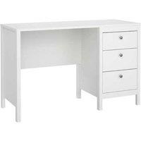 Contemporary Home Office Desk With Drawers - Black, White, Or Oak Finish - Storage Workspace Table