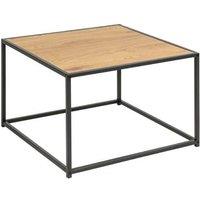 Black Metal Coffee Table Oak Top Industrial Living Room