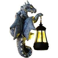 Dragon Tree Hugger Statue With Solar Lamp
