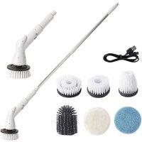 6-in-1 Cordless Electric Spin Cleaner - Multi-Surface Cleaning Brush, Adjustable Handle, Long Battery Life