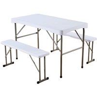 Folding Trestle Bench Table Set - Compact & Durable