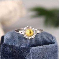 S925 Sterling Silver Two-Tone Daisy Open Adjustable Ring