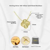 S925 Sterling Silver Lucky Clover Four Leaf Pendant Necklace