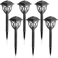 Solar LED Garden Path Lights - 6 Pack, Weatherproof, Warm & White Options