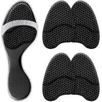 Unisex Black 2 Pairs Anti-Slip Suede & Gel Invisible Insoles For High Heels - Women'S Comfort Shoe Pads