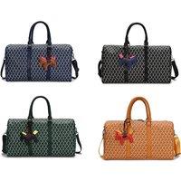 Goyard-Inspired Large Travel Bag - Black, Yellow, Green Or Blue Colours